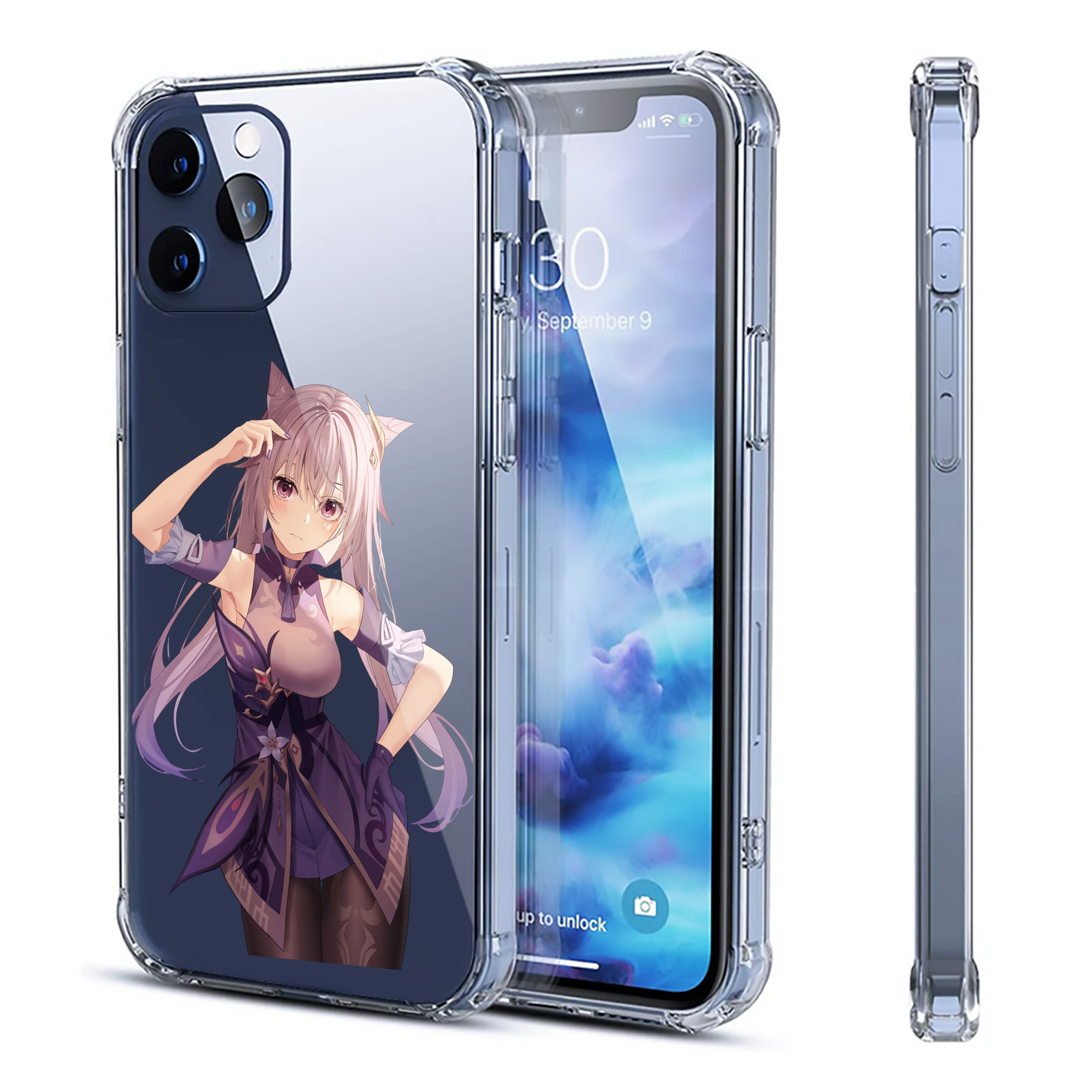 げんし神 刻晴 こくせい genshin Kokusei 【iPhone 12シリーズ対応】透明スマホケース（クリアソフトケース）